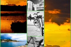 Collage foto tramonto e matrimonio