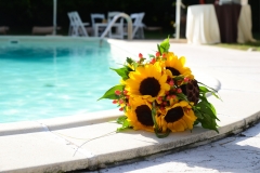 Fiori su bordo piscina